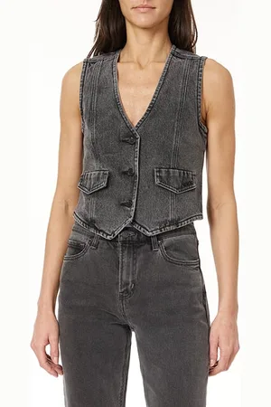 Scotch&Soda Crop Denim Vest Dark Slate