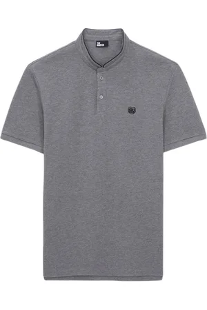 The Kooples Polo Mc Col Officier Broderie Tk Dark Grey