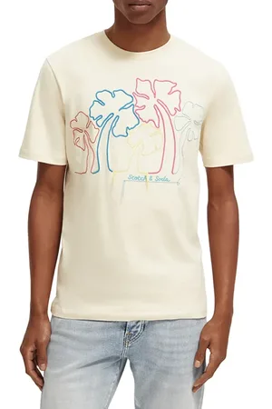 Scotch&Soda Embroidered Artwork T-shirt Stone
