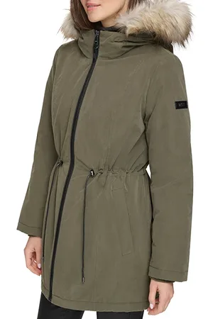 DKNY Zipfrt Long Puffer Loden