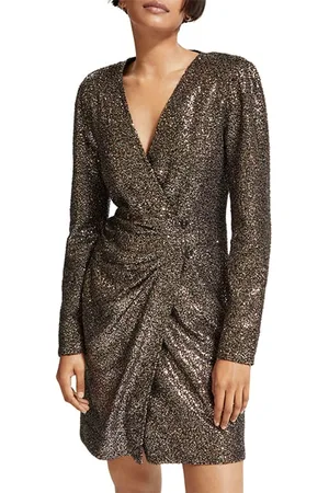 Scotch&Soda Mini Dress In Mixed Sequins Mixed Metal Sequin