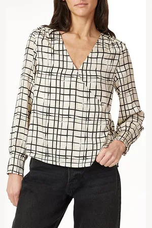 Scotch&Soda Wrap Blouse White Cap Grey