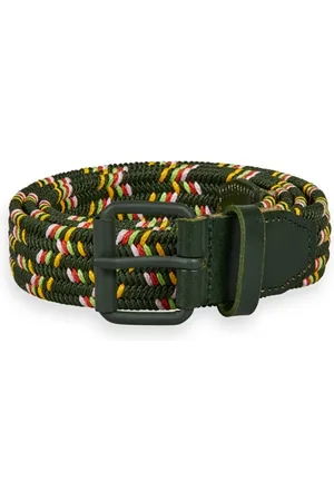Scotch&Soda Leather Trimmed Elasticated Cord Belt Field Green