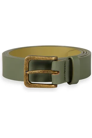 Scotch&Soda Essentials Recycled Leather Belt Army