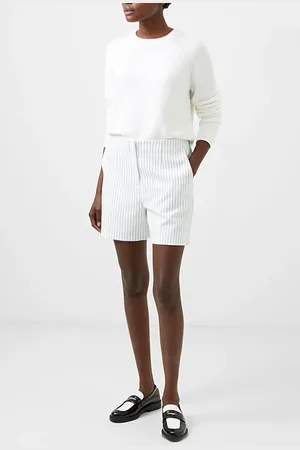 French Connection Whisper Pinstripe Shorts Summer White/mari