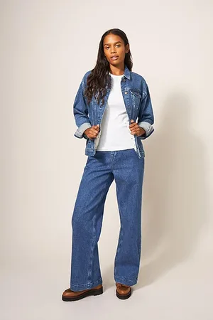 White Stuff Sadie Wide Leg Jean Dark Denim
