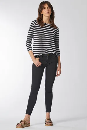 Rich & Royal Organic Heavy Jersey Longsleeve Striped Black