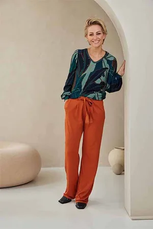 DIDI Rib Paper Bag Pants Amber Cognac