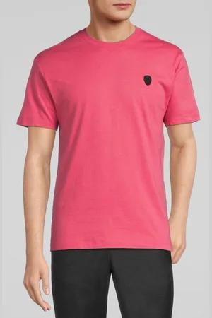 The Kooples Short Sleeved Tshirt With Embroidered Skull Old Rose