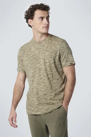 No Excess T-shirt Crewneck Multi Coloured Yarn Dyed Melange Smoke Gree