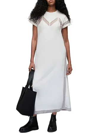 AllSaints Anna Lace Maxi Dress Optic White