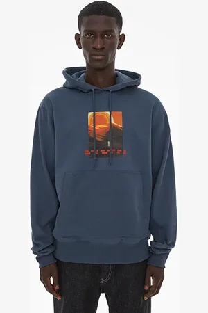 Helmut Lang Outer Sp Hoodie Cotton Prussian Blue