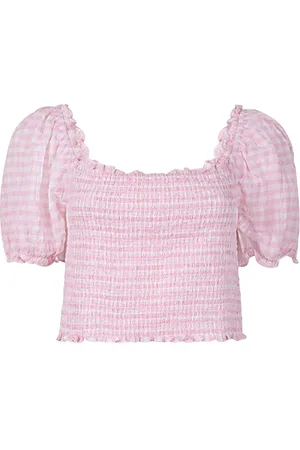Forever New Hayley Gingham Shirred Co-ord Top Gingham