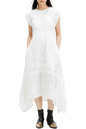 AllSaints Gianna Emb Dress Off White