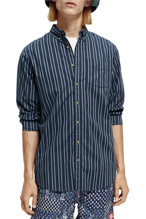 Scotch&Soda Regular-fit Organic Cotton Striped Oxford Shirt Combo D