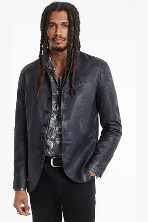 John Varvatos Slim Fit Multi Button Closure Soft Jacke Dusty Blue