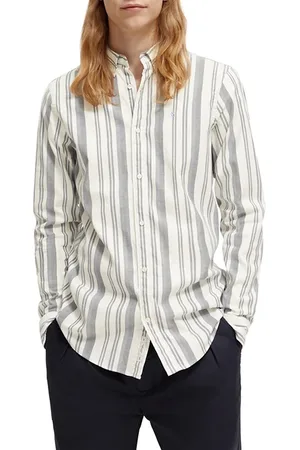 Scotch&Soda Essential Oxford Stripe Shirt Ecru Night Stripe