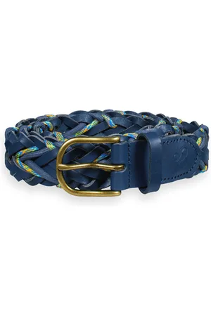 Scotch&Soda Leather & Cord Braided Belt Marine