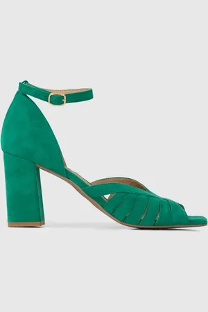 ICODE Meadow Green Suede Heeled Sandals