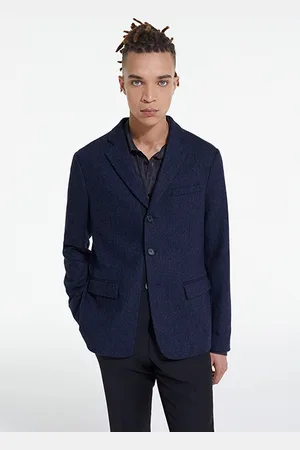 The Kooples Jacket Only Zig Zag Pattern Navy