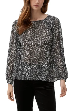 QS by s.Oliver Blouses Grey/black