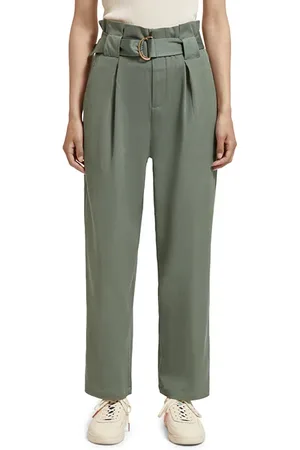 Scotch&Soda Daisy - High Rise Straight Leg Paper Bag Pant Seaweed