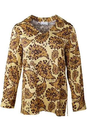 MUCHO GUSTO Blouse Riccia Leopard Paisley Beige