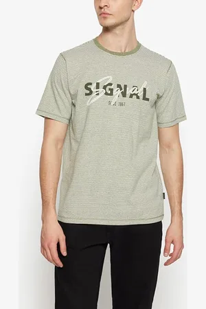 Signal Lukesi Print Stripe Tee Olive Garden