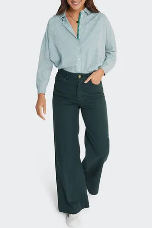 ICODE Imperial Green Flared Jeans