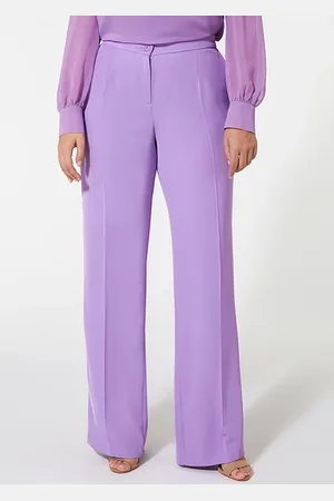 Elena Miro Straight-leg Trousers In Flowing Fabric Purple