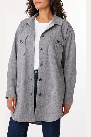 Scotch&Soda Knit Herringbone Shirt Jacket Grey Herringbone