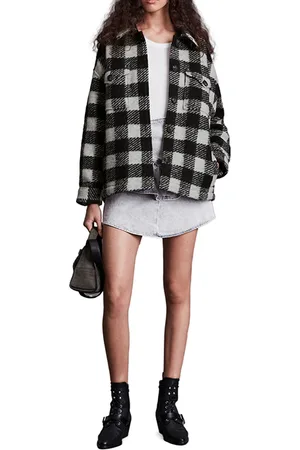 AllSaints Fenix Check Jacket Black/white