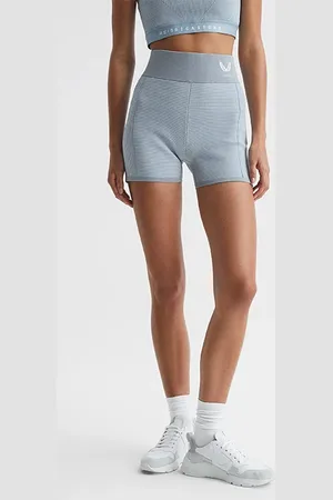 Reiss Lita-ribbed Sports Shorts Blue