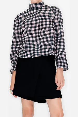 Bimba y Lola Pink Vichy Liquid Boxy Blouse