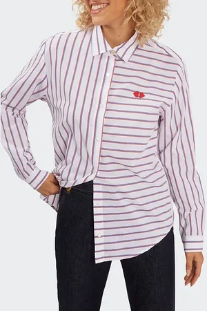 ICODE Off-white Shirt With Two-tone Stripes