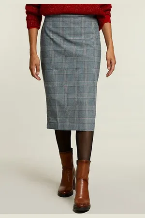 River Woods Multi Checked Midi Skirt