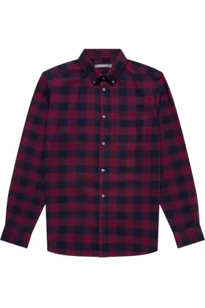French Connection Large Gingham Flannel Ls Red