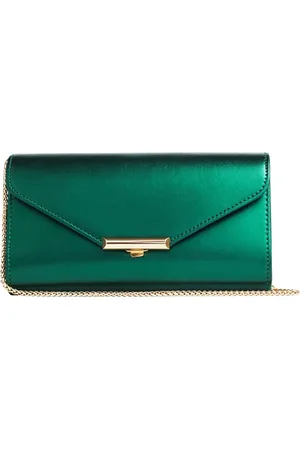 LK Bennett Lucy Flap Clutch Bag Green