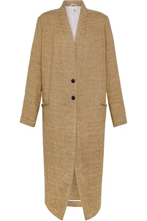 FORTE FORTE Forte Forte Linen Cotton Jacquard Fluid Coat Nocciola