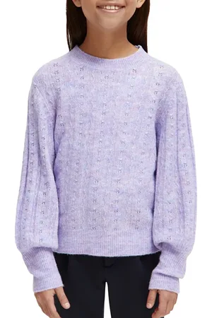 Scotch&Soda Girls Knitted Structured Pullover Lavender Melange