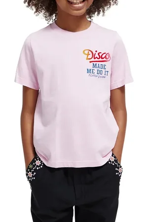 Scotch&Soda Regular-fit Chest Artwork T-shirt Disco Pink