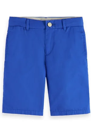 Scotch&Soda Longer-length - Peached Pima Cotton Chino Shorts Harbour Blu