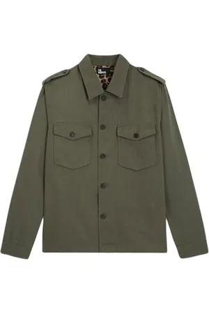 The Kooples Blouson Tissu Chevron Avec Doublure Leopard Olive Night