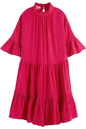 Scotch&Soda Short Dress With Ruffle Sleeve Detail Cherry Pie
