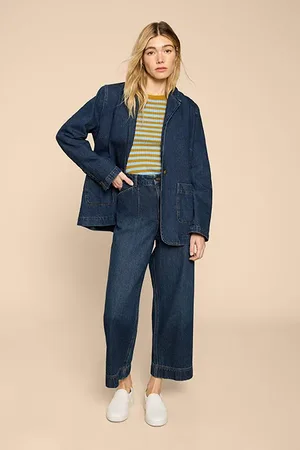 White Stuff Loren Denim Blazer Dark Denim