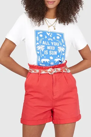 ICODE Coral Denim Shorts