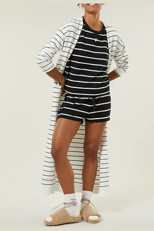 10 days Long Cardigan Stripe Ecru/black