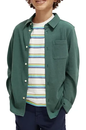 Scotch&Soda Pique Shirt Forest Green Melange