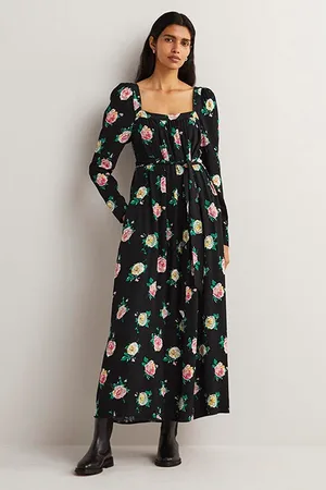 Boden Square Neck Maxi Dress Blk