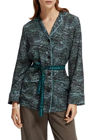 Scotch&Soda Pyjama Loose Fit Blazer Feather Bottle Green